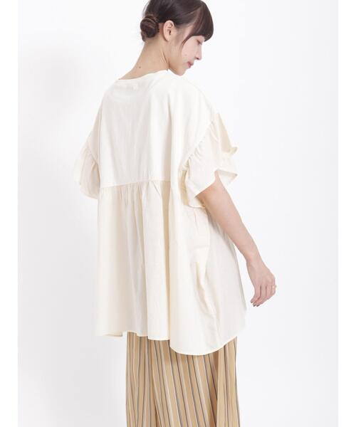 Samansa Mos2（サマンサ モスモス）の「袖フリルドッキングチュニック（チュニック・レディース・パープル/チャコールグレー/キナリ/マスタード・F）」の17枚目の写真