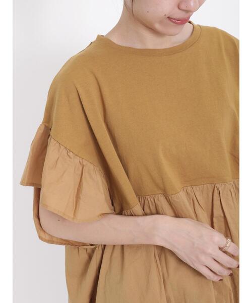 Samansa Mos2（サマンサ モスモス）の「袖フリルドッキングチュニック（チュニック・レディース・パープル/チャコールグレー/キナリ/マスタード・F）」の14枚目の写真