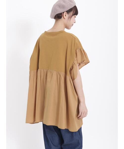 Samansa Mos2（サマンサ モスモス）の「袖フリルドッキングチュニック（チュニック・レディース・パープル/チャコールグレー/キナリ/マスタード・F）」の11枚目の写真