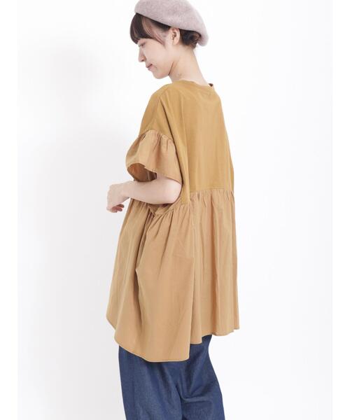 Samansa Mos2（サマンサ モスモス）の「袖フリルドッキングチュニック（チュニック・レディース・パープル/チャコールグレー/キナリ/マスタード・F）」の10枚目の写真