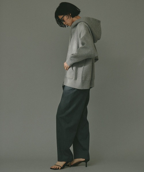 Curensology(カレンソロジー)/ダブルフェイスニットフーディブルゾン