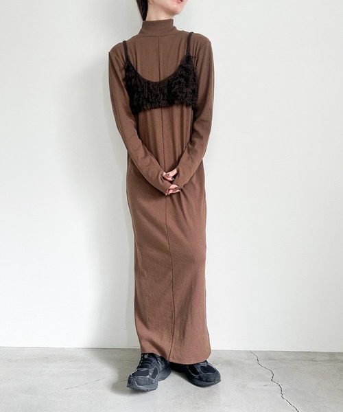 フィンガースリーブプチハイリブワンピース（ワンピース）｜select