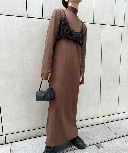 フィンガースリーブプチハイリブワンピース（ワンピース）｜select