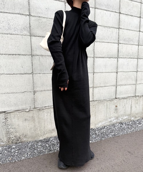 フィンガースリーブプチハイリブワンピース（ワンピース）｜select