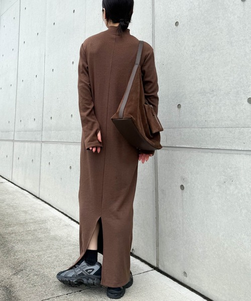 セール】フィンガースリーブプチハイリブワンピース（ワンピース