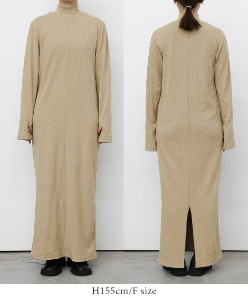 フィンガースリーブプチハイリブワンピース（ワンピース）｜select