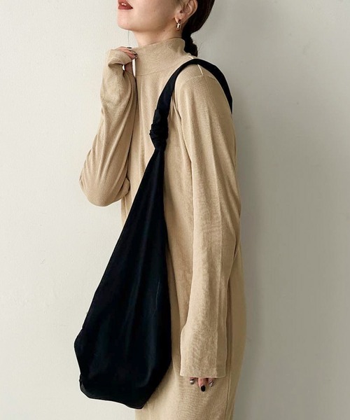 select MOCA by son(セレクトモカバイソン)の「フィンガースリーブプチハイリブワンピース≪スタイルアップ≫(ワンピース・レディース・ブラック/ベージュ/スミクロ/ブラウン・FREE/SMALL/LARGE)」の16枚目の写真