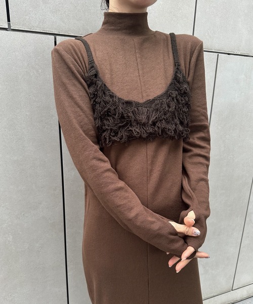 セール】フィンガースリーブプチハイリブワンピース≪スタイルアップ