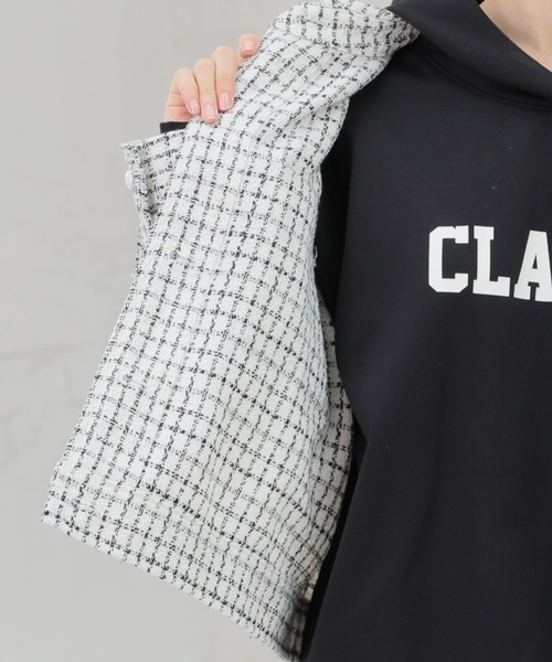 Honeys（ハニーズ）の「ツイードジャケット（その他アウター・レディース・ブラック×ホワイト/ブラック/ホワイト×ブラック・M/S/L）」の7枚目の写真