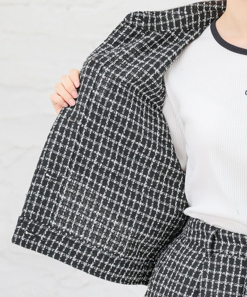 Honeys（ハニーズ）の「ツイードジャケット（その他アウター・レディース・ブラック×ホワイト/ブラック/ホワイト×ブラック・M/S/L）」の15枚目の写真