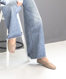 SOROTTO | ふかふかインソール/かかとを踏める2wayぺたんこフラットシューズ/Vカットバブーシュ(パンプス)