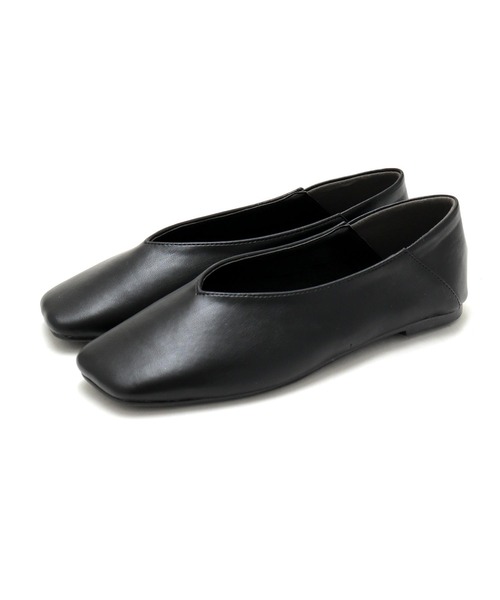 SOROTTO（ソロット）の「ふかふかインソール/かかとを踏める2wayぺたんこフラットシューズ/Vカットバブーシュ（パンプス・レディース・ブラック/シルバー/ライトブラウン/ベージュ・22.5cm/23.0cm/24.0cm/23.5cm/24.5cm/22.0cm/25.0cm）」の7枚目の写真