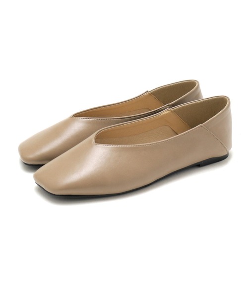 SOROTTO（ソロット）の「ふかふかインソール/かかとを踏める2wayぺたんこフラットシューズ/Vカットバブーシュ（パンプス・レディース・ブラック/シルバー/ライトブラウン/ベージュ・22.5cm/23.0cm/24.0cm/23.5cm/24.5cm/22.0cm/25.0cm）」の8枚目の写真