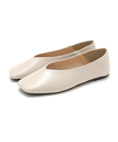 SOROTTO（ソロット）の「ふかふかインソール/かかとを踏める2wayぺたんこフラットシューズ/Vカットバブーシュ（パンプス・レディース・ブラック/シルバー/ライトブラウン/ベージュ・22.5cm/23.0cm/24.0cm/23.5cm/24.5cm/22.0cm/25.0cm）」の9枚目の写真