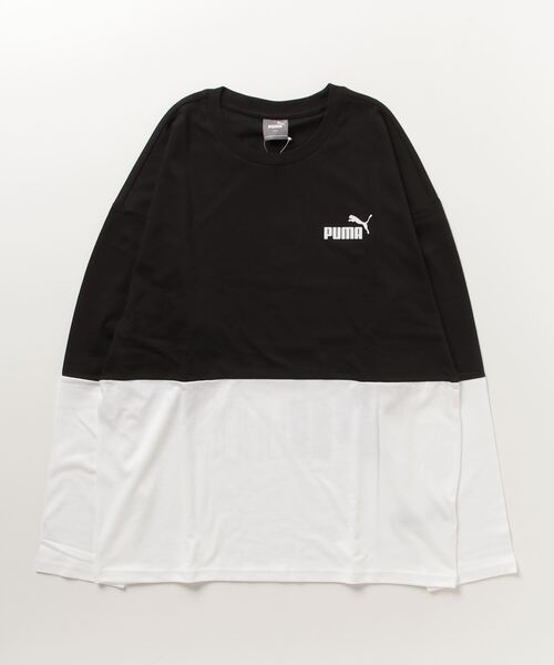 PUMA（プーマ）の「プーマ PUMA PUMA POWER カラーブロック LS Tシャツ_（Tシャツ/カットソー・メンズ・ブラック/ブラック×ホワイト/オリーブ・3L/S/L/M/LL）」の2枚目の写真