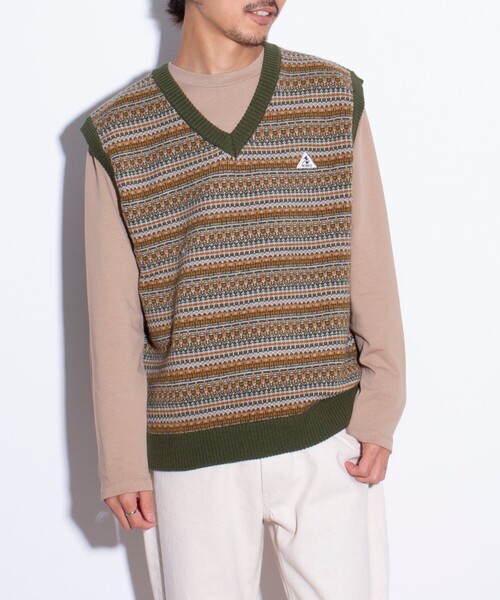 GEVACO(ゲバコ)の「【GEVACO/ゲバコ】ジャガードニットベスト フェアアイル柄(ベスト・メンズ・ホワイト/ネイビー/カーキ・M/L)」の22枚目の写真