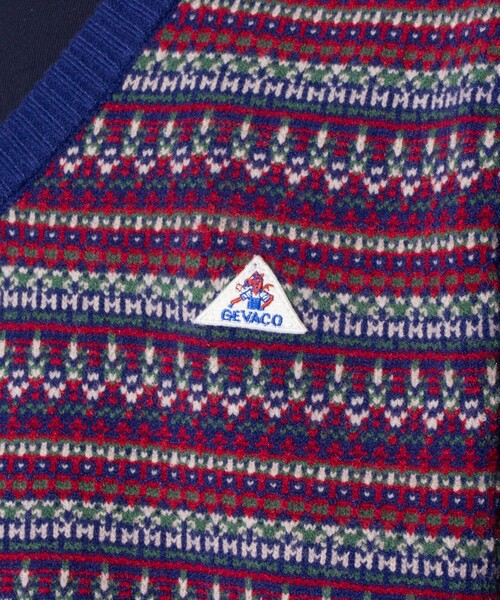 GEVACO(ゲバコ)の「【GEVACO/ゲバコ】ジャガードニットベスト フェアアイル柄(ベスト・メンズ・ホワイト/ネイビー/カーキ・M/L)」の5枚目の写真