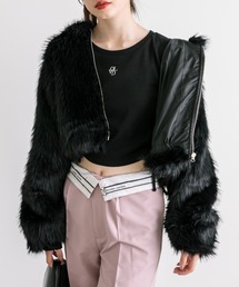 OLIVE des OLIVE | エコファーフードブルゾン　1032070150(ブルゾン)