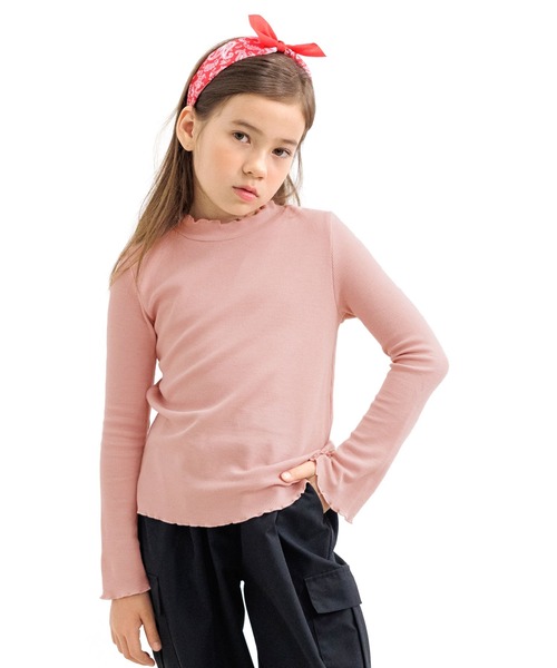 Bee des Bee（ビーデスビー）の「フレア袖メロウハイネックプルオーバー（その他トップス・キッズ・ブラック/ピンク/杢グレー・130cm/150cm/110cm/140cm/120cm/100cm）」の3枚目の写真