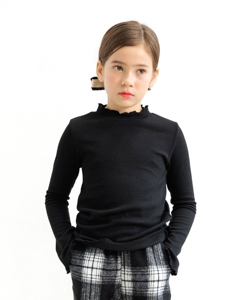 Bee des Bee（ビーデスビー）の「フレア袖メロウハイネックプルオーバー（その他トップス・キッズ・ブラック/ピンク/杢グレー・130cm/150cm/110cm/140cm/120cm/100cm）」の4枚目の写真