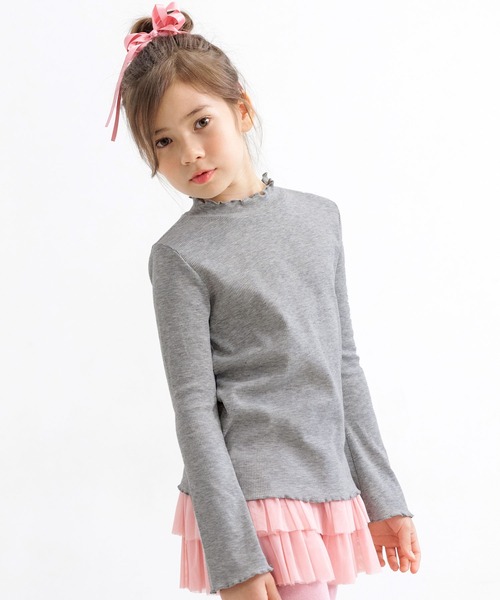 Bee des Bee（ビーデスビー）の「フレア袖メロウハイネックプルオーバー（その他トップス・キッズ・ブラック/ピンク/杢グレー・130cm/150cm/110cm/140cm/120cm/100cm）」の5枚目の写真