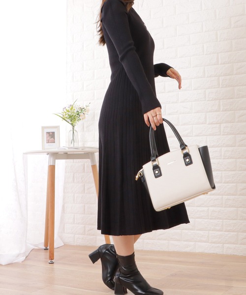 Lace Ladies(レースレディース)の「プチハイネックリブニットカットアウトワンピース(ワンピース・レディース・ベージュ/ブラック/ホワイト・FREE)」の12枚目の写真