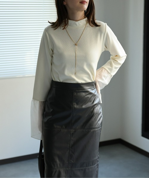 sakishimatokyo(サキシマトーキョー)の「袖シアートップス(Tシャツ/カットソー・レディース・アイボリー/チャコールグレー/ベージュ/ブラック・FREE)」の18枚目の写真