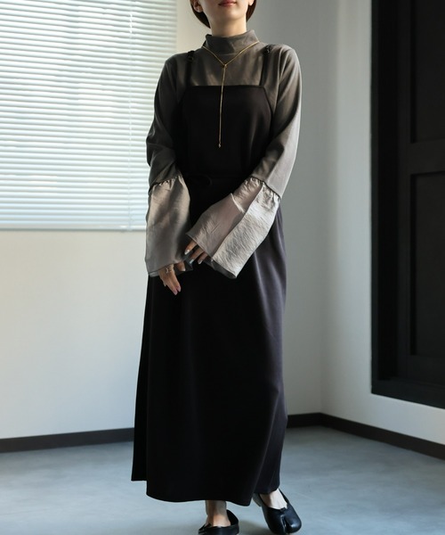 sakishimatokyo(サキシマトーキョー)の「袖シアートップス(Tシャツ/カットソー・レディース・アイボリー/チャコールグレー/ベージュ/ブラック・FREE)」の6枚目の写真