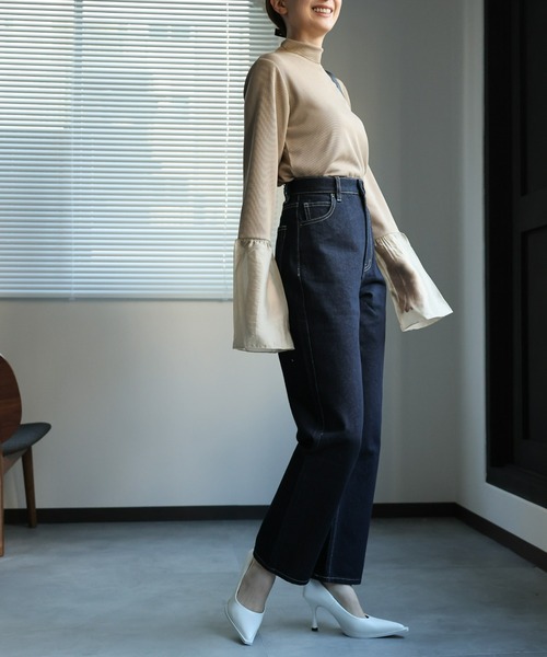 sakishimatokyo(サキシマトーキョー)の「袖シアートップス(Tシャツ/カットソー・レディース・アイボリー/チャコールグレー/ベージュ/ブラック・FREE)」の17枚目の写真