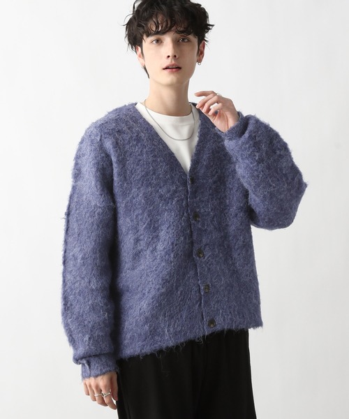 RAGEBLUE（レイジブルー）の「ヘアリー起毛ニット/ルーズカーディガン（カーディガン/ボレロ・メンズ・ブルー/ブラック/レッド・MEDIUM/LARGE）」の11枚目の写真