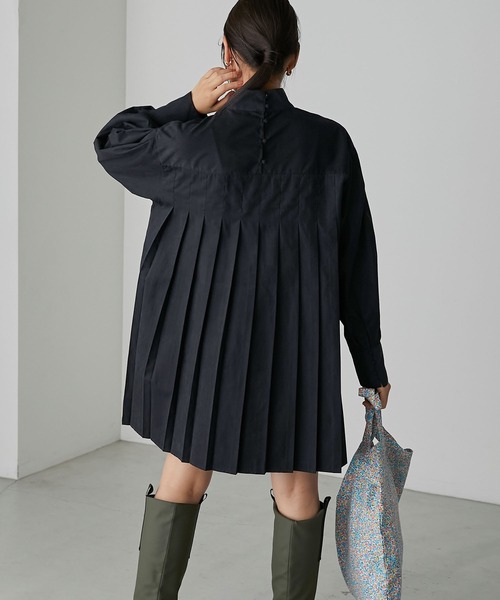 forksy.(フォルクシー)の「【forksy.】ピーチプリーツチュニックブラウス(シャツ/ブラウス・レディース・チャコールグレー/ライトベージュ/ブラック・FREE)」の9枚目の写真