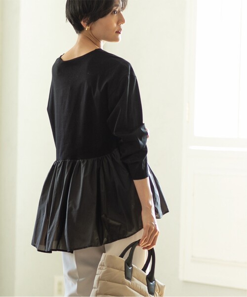 OPAQUE.CLIP（オペークドットクリップ）の「◆ドッキングペプラムカットソー【洗濯機洗い可】（Tシャツ/カットソー・レディース・キャメル/ブラック/ホワイト系・38/42/40）」の17枚目の写真