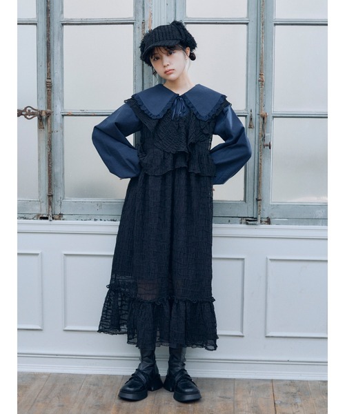 merry jenny（メリージェニー）の「【なえなのコラボ】ツイードフライトCAP（キャップ・レディース・ブラック/アイボリー・FREE）」の16枚目の写真