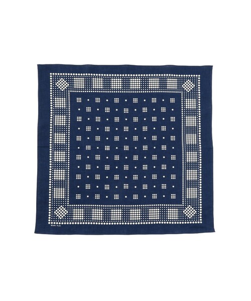 BEAMS PLUS（ビームスプラス）の「BEAMS PLUS / コットン バンダナ（ブルー）（ハンカチ/ハンドタオル・メンズ・その他1/その他・ONE SIZE）」の2枚目の写真