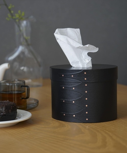 WEB限定』AXCIS シェーカーティッシュボックス ブラック（インテリア