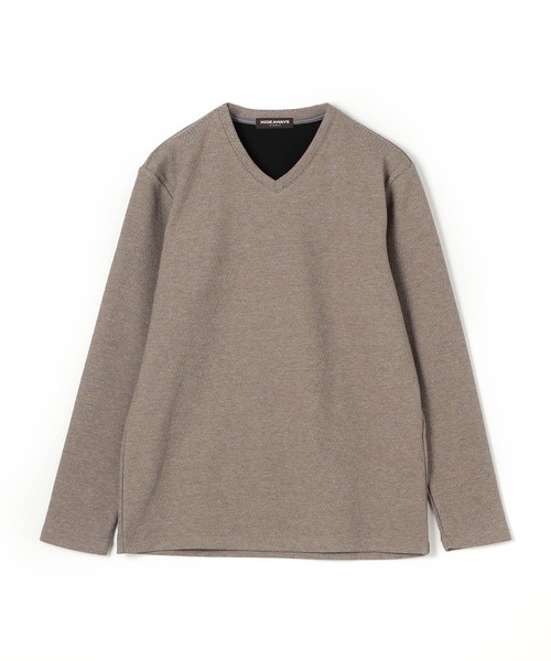 HIDEAWAYS NICOLE（ハイダウェイニコル）の「バスケットリンクスJQボンディングＶネックプルオーバー（Tシャツ/カットソー・メンズ・ブラック/モカ/オフホワイト/ピンク・MEDIUM/LARGE/X-LARGE）」の5枚目の写真