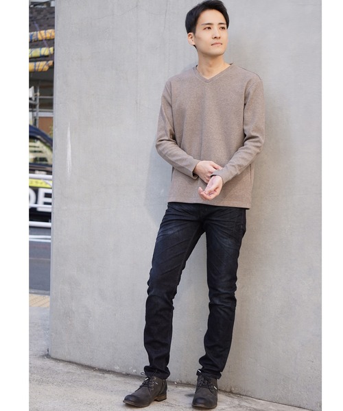 HIDEAWAYS NICOLE（ハイダウェイニコル）の「バスケットリンクスJQボンディングＶネックプルオーバー（Tシャツ/カットソー・メンズ・ブラック/モカ/オフホワイト/ピンク・MEDIUM/LARGE/X-LARGE）」の15枚目の写真