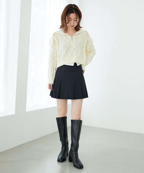 MAJESTIC LEGON（マジェスティックレゴン）の「ウエストデザインスカパン（その他パンツ・レディース・ブルー系その他4/グレー系その他・MEDIUM）」の3枚目の写真