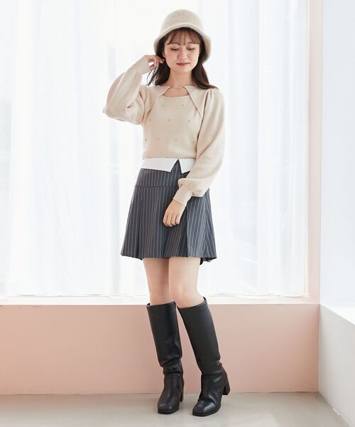 MAJESTIC LEGON（マジェスティックレゴン）の「ウエストデザインスカパン（その他パンツ・レディース・ブルー系その他4/グレー系その他・MEDIUM）」の11枚目の写真