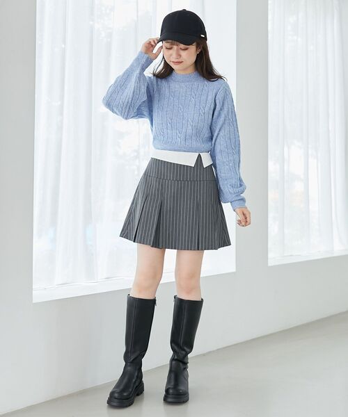 MAJESTIC LEGON（マジェスティックレゴン）の「ウエストデザインスカパン（その他パンツ・レディース・ブルー系その他4/グレー系その他・MEDIUM）」の15枚目の写真