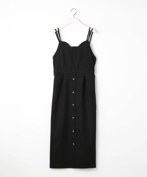 NICOLE white（ニコルホワイト）の「ウールライク キャミソールワンピース（ワンピース・レディース・ブラック/ベージュ/チャコールグレー・FREE）」の6枚目の写真