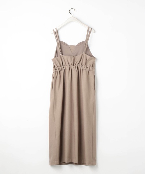 NICOLE white（ニコルホワイト）の「ウールライク キャミソールワンピース（ワンピース・レディース・ブラック/ベージュ/チャコールグレー・FREE）」の7枚目の写真