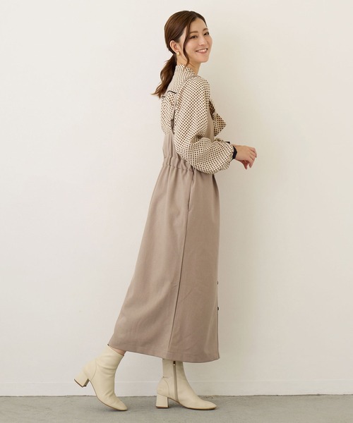 NICOLE white（ニコルホワイト）の「ウールライク キャミソールワンピース（ワンピース・レディース・ブラック/ベージュ/チャコールグレー・FREE）」の15枚目の写真