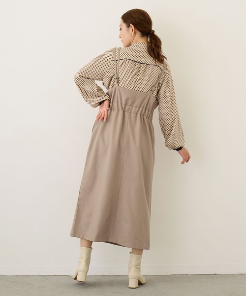 NICOLE white（ニコルホワイト）の「ウールライク キャミソールワンピース（ワンピース・レディース・ブラック/ベージュ/チャコールグレー・FREE）」の16枚目の写真