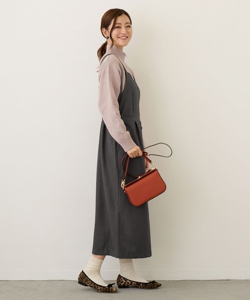 NICOLE white（ニコルホワイト）の「ウールライク キャミソールワンピース（ワンピース・レディース・ブラック/ベージュ/チャコールグレー・FREE）」の17枚目の写真