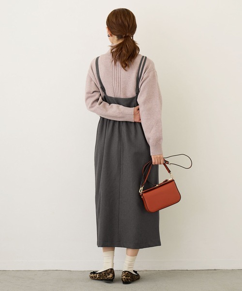 NICOLE white（ニコルホワイト）の「ウールライク キャミソールワンピース（ワンピース・レディース・ブラック/ベージュ/チャコールグレー・FREE）」の18枚目の写真