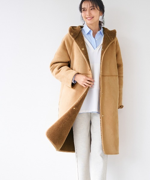 MICA&DEAL マイカ&ディール】リバーシブルフーデッドロングボアコート