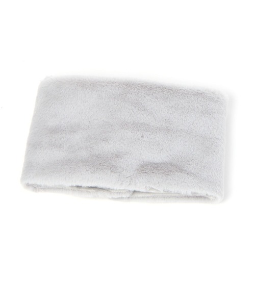 GLOBAL WORK（グローバルワーク）の「洗えるフワフワネックウォーマー/983939（ネックウォーマー/スヌード・キッズ・ブルーグレー/ライトベージュ・FREE）」の3枚目の写真