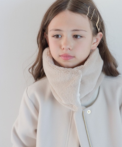 GLOBAL WORK（グローバルワーク）の「洗えるフワフワネックウォーマー/983939（ネックウォーマー/スヌード・キッズ・ブルーグレー/ライトベージュ・FREE）」の12枚目の写真