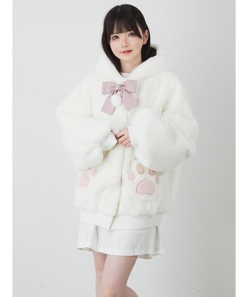 Ank Rouge(アンクルージュ)の「にくきゅうポッケ ねこコート(その他アウター・レディース・ブラック/ブルー/ピンク・M)」の3枚目の写真